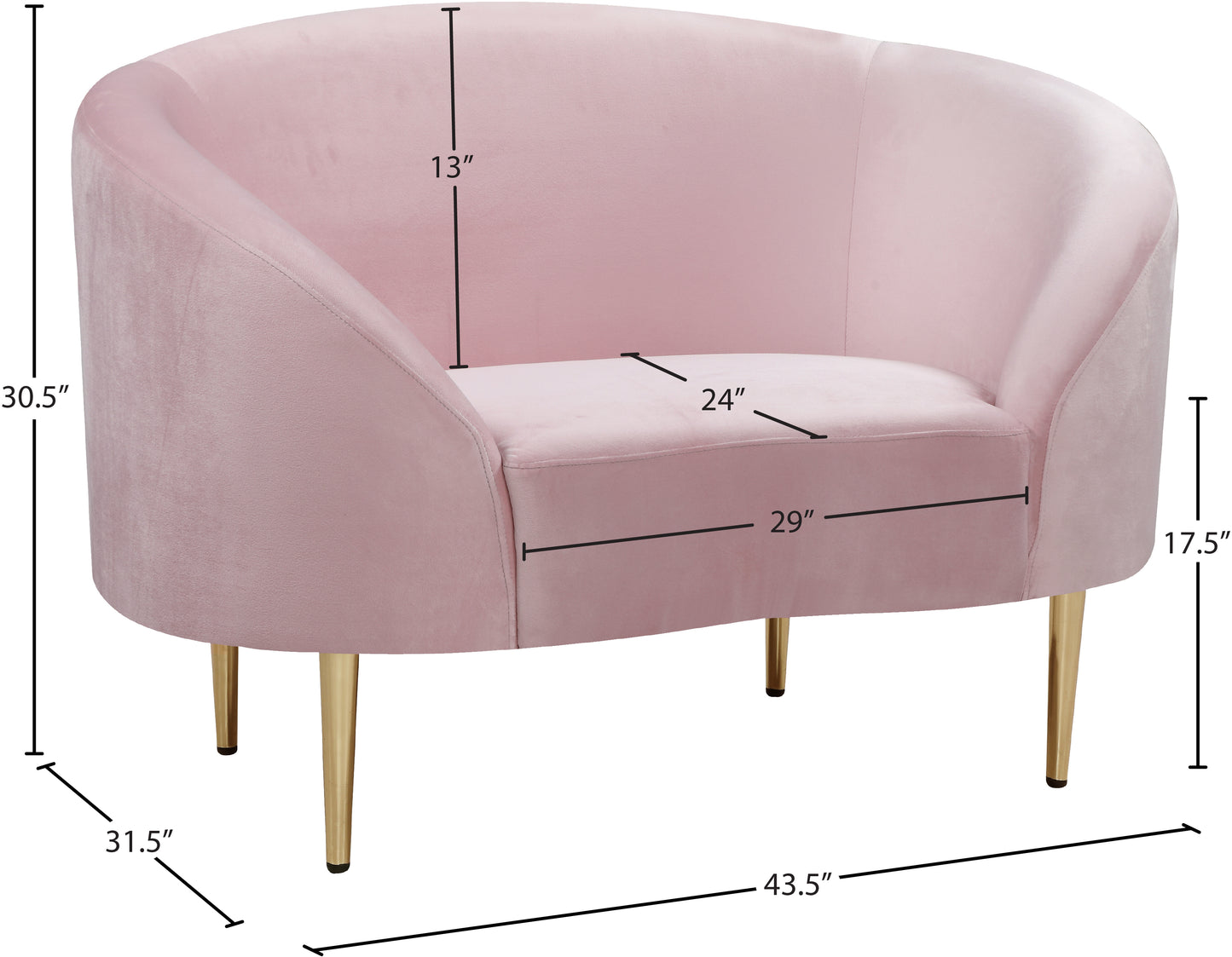 maddox pink velvet chair c