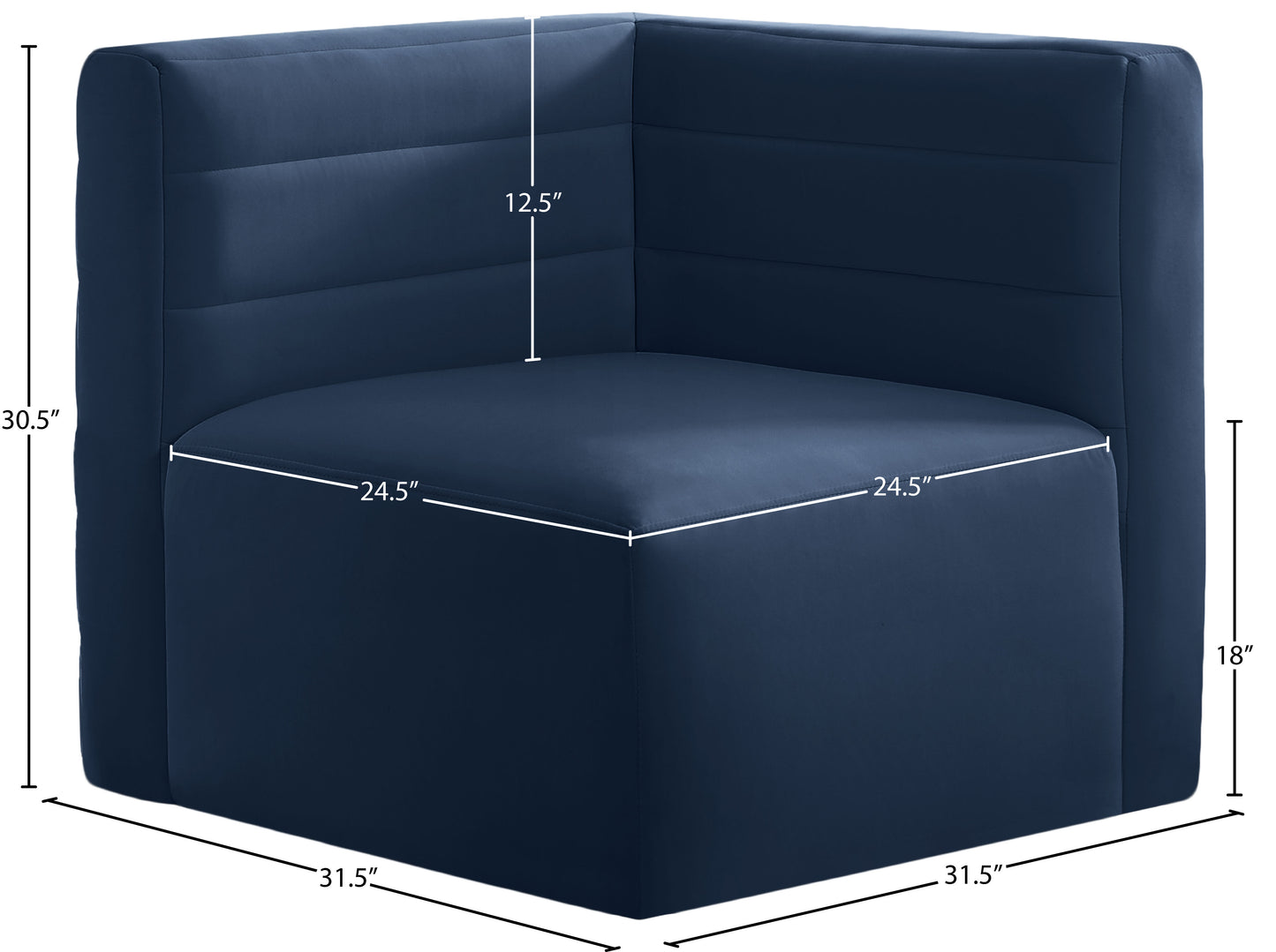 amelia navy velvet modular corner chair corner