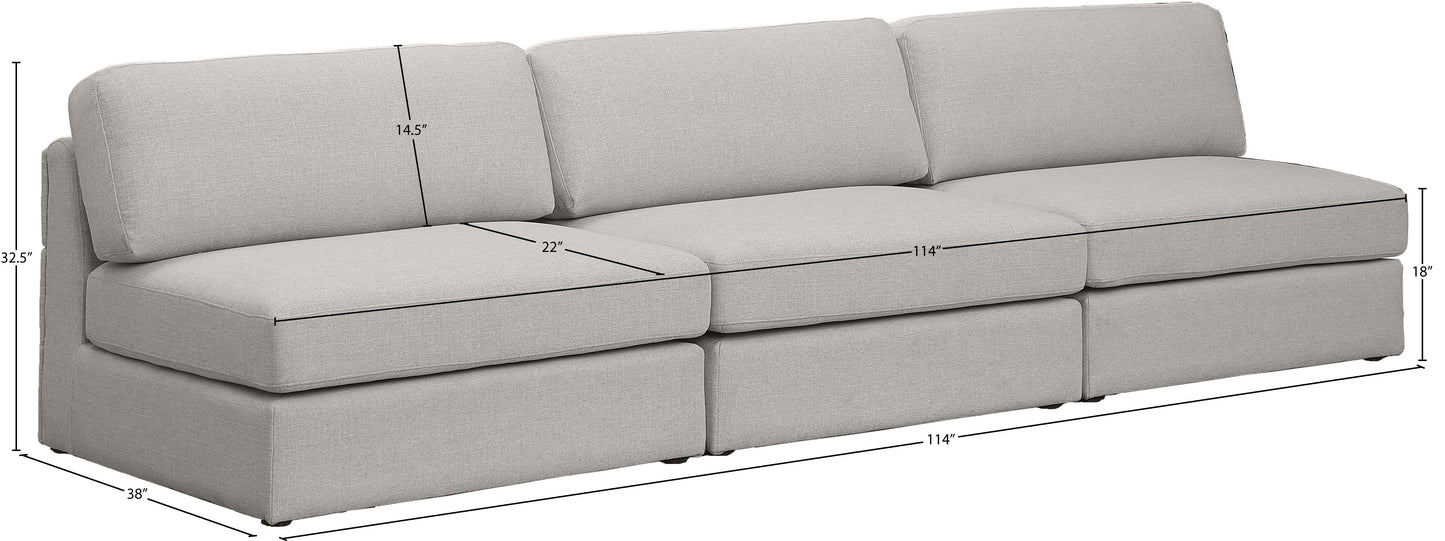barlow beige durable linen textured fabric modular sofa s114b