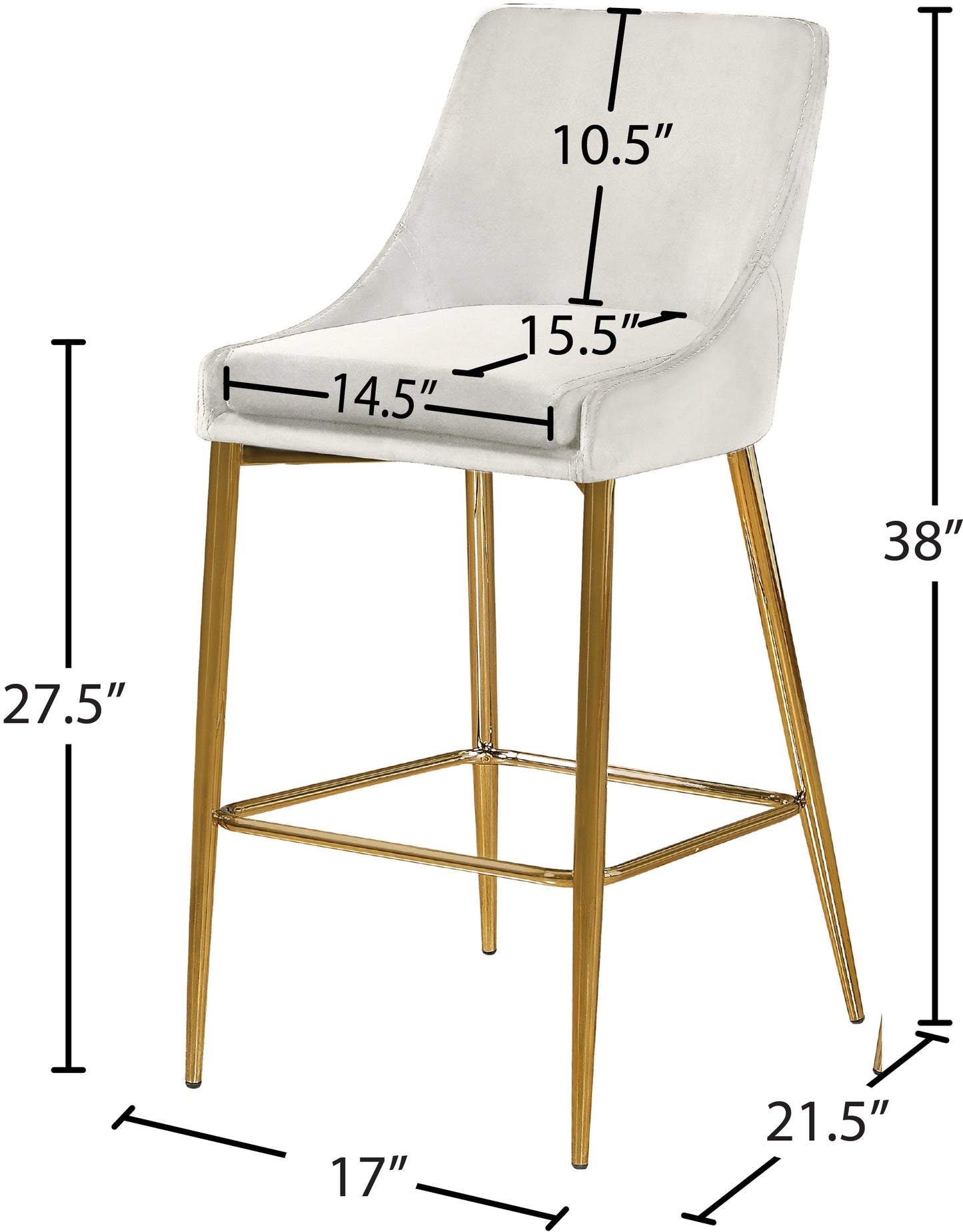 grande cream velvet stool c