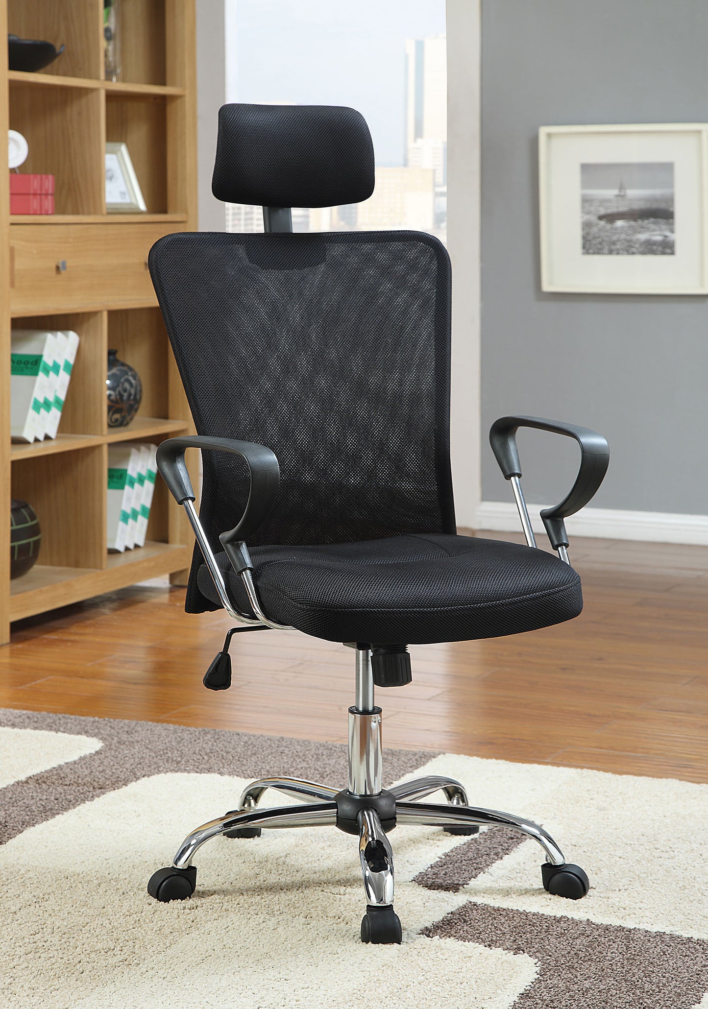 thatcher upholstered adjustable mesh office desk chair blackblack