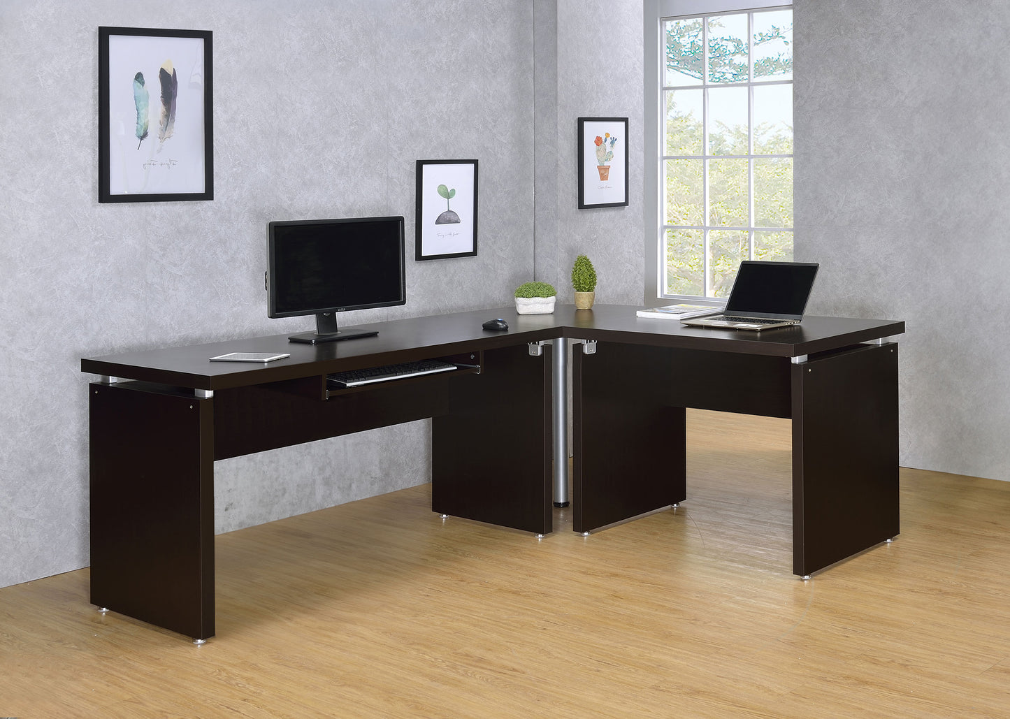 elyna 83-inch l-shaped office computer desk cappuccinocappuccino