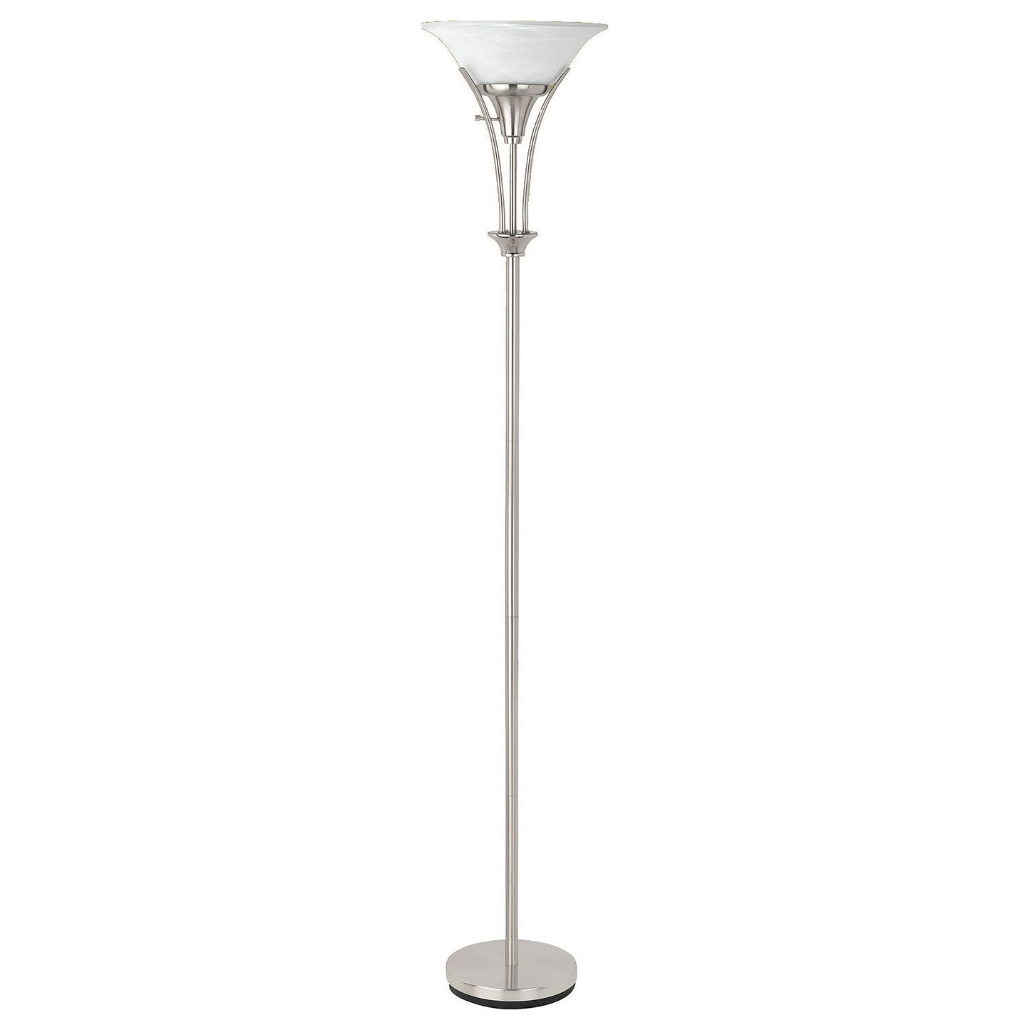 lambert 71-inch frosted torchiere floor lamp brushed steelbrushed silver