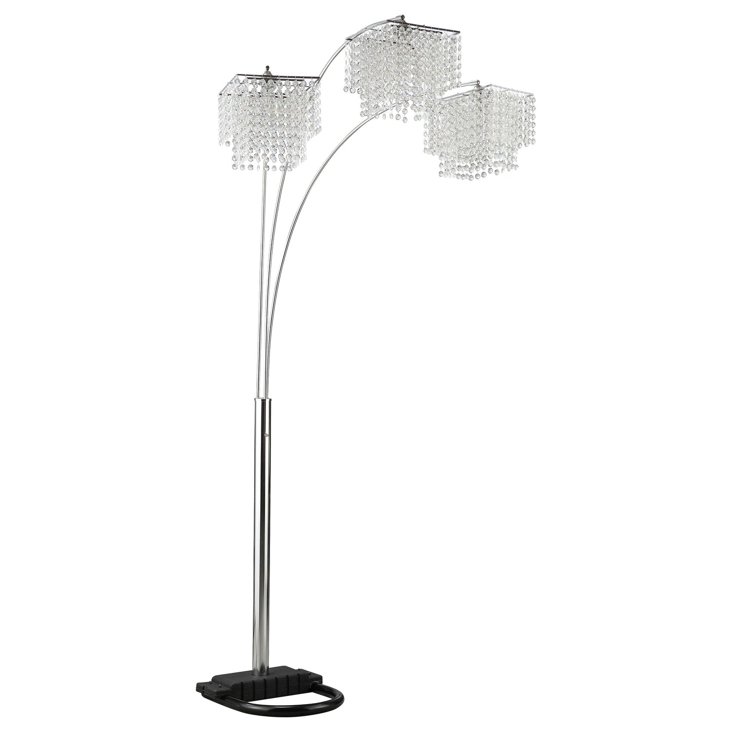 mckinley 90-inch hanging crystal arc floor lamp chromechrome