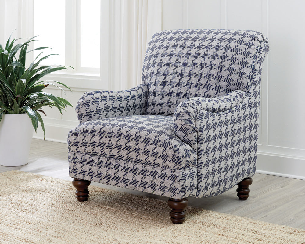clint upholstered english arm accent chair blueblue