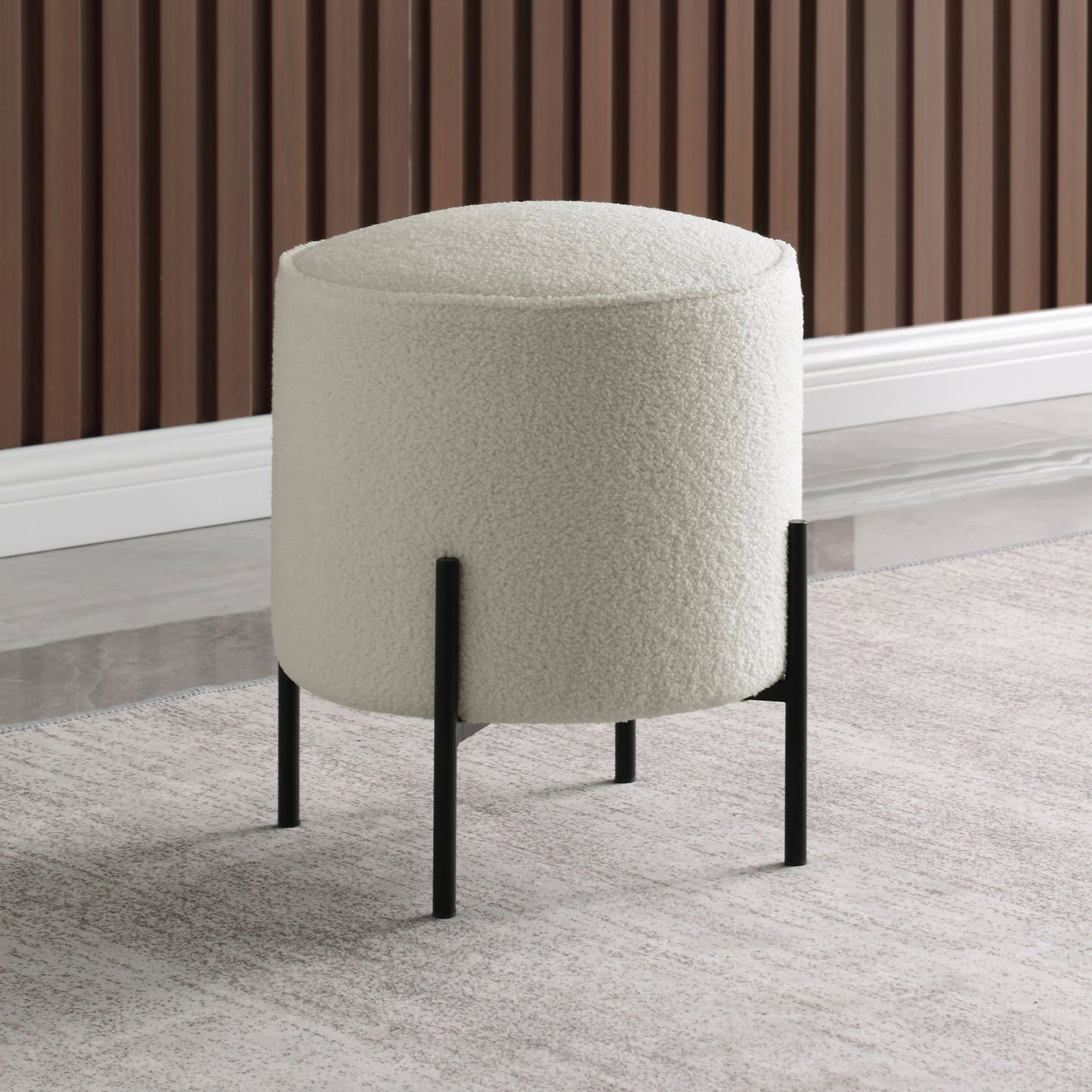 glenn round upholstered ottoman ivoryivory
