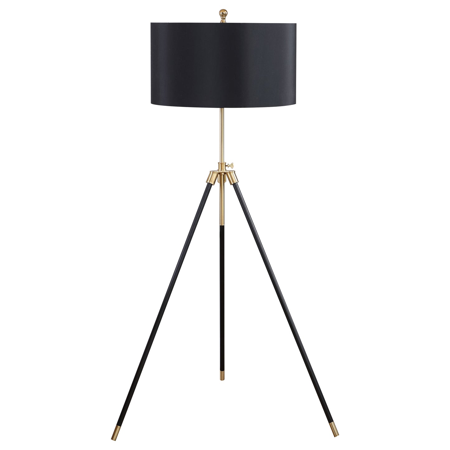 zion 63-inch drum shade metal tripod floor lamp blackblack