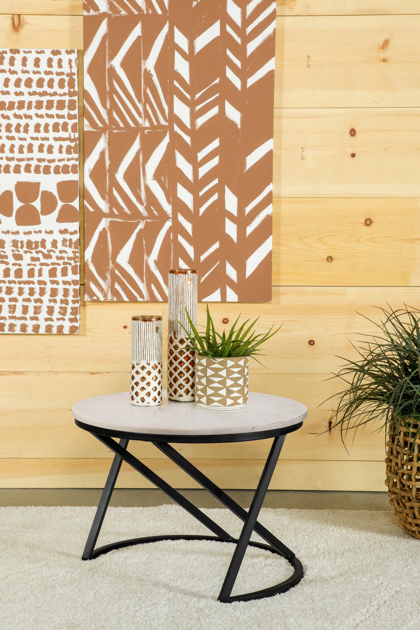 aiken round marble top coffee table white and blackwhite marble