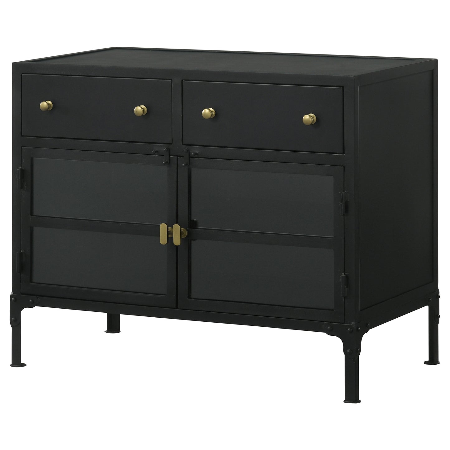 deepika 2-drawer metal accent storage cabinet matte blackmatte black