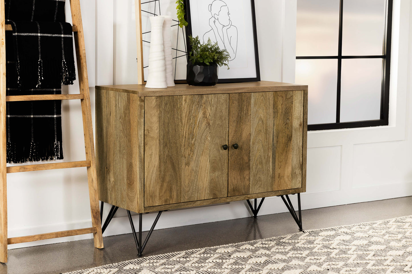 bristol 2-door wood storage accent cabinet naturalnatural