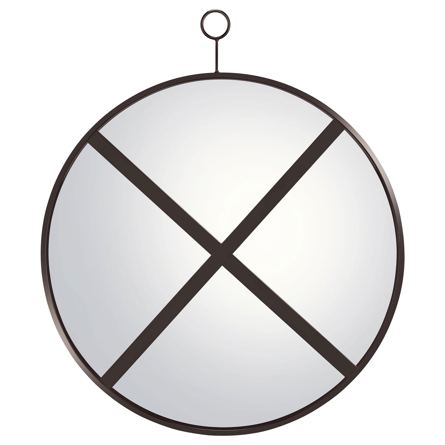 evangeline 30 x 35 inch round wall mirror black nickelblack nickel