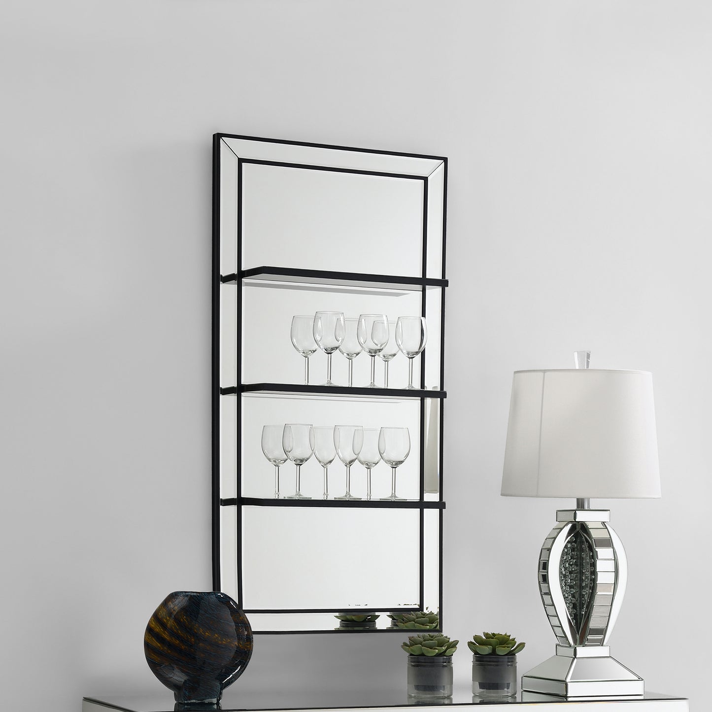 watson 24 x 47 inch rectangular 3-shelf wall mirror silvermirror