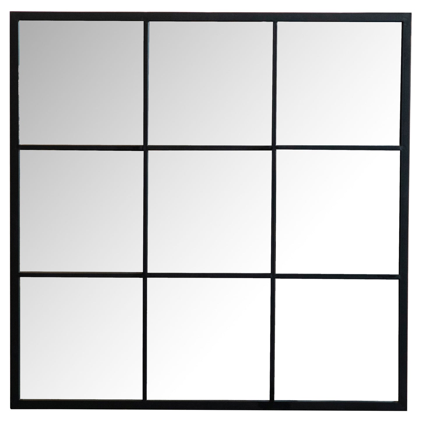 antonella 35 x 35 inch square window pane wall mirror blackblack