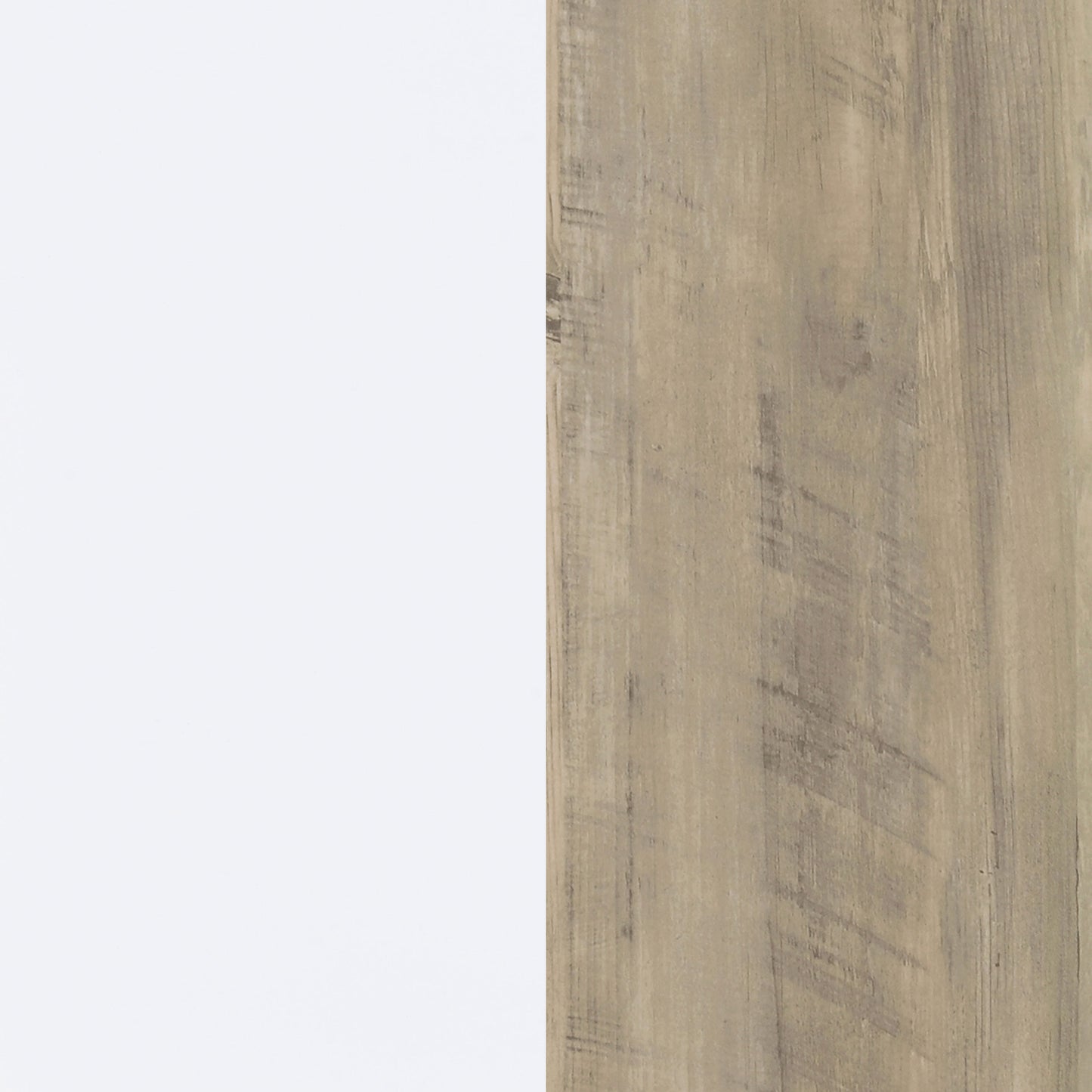 herrera 65-inch 6-shelf bookcase white and distressed pinewhite