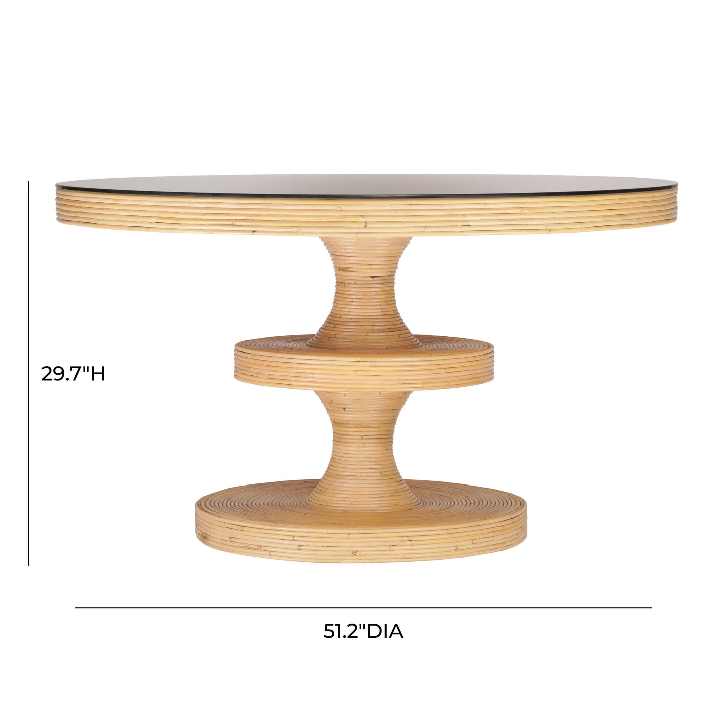 gold natural rattan round dining table