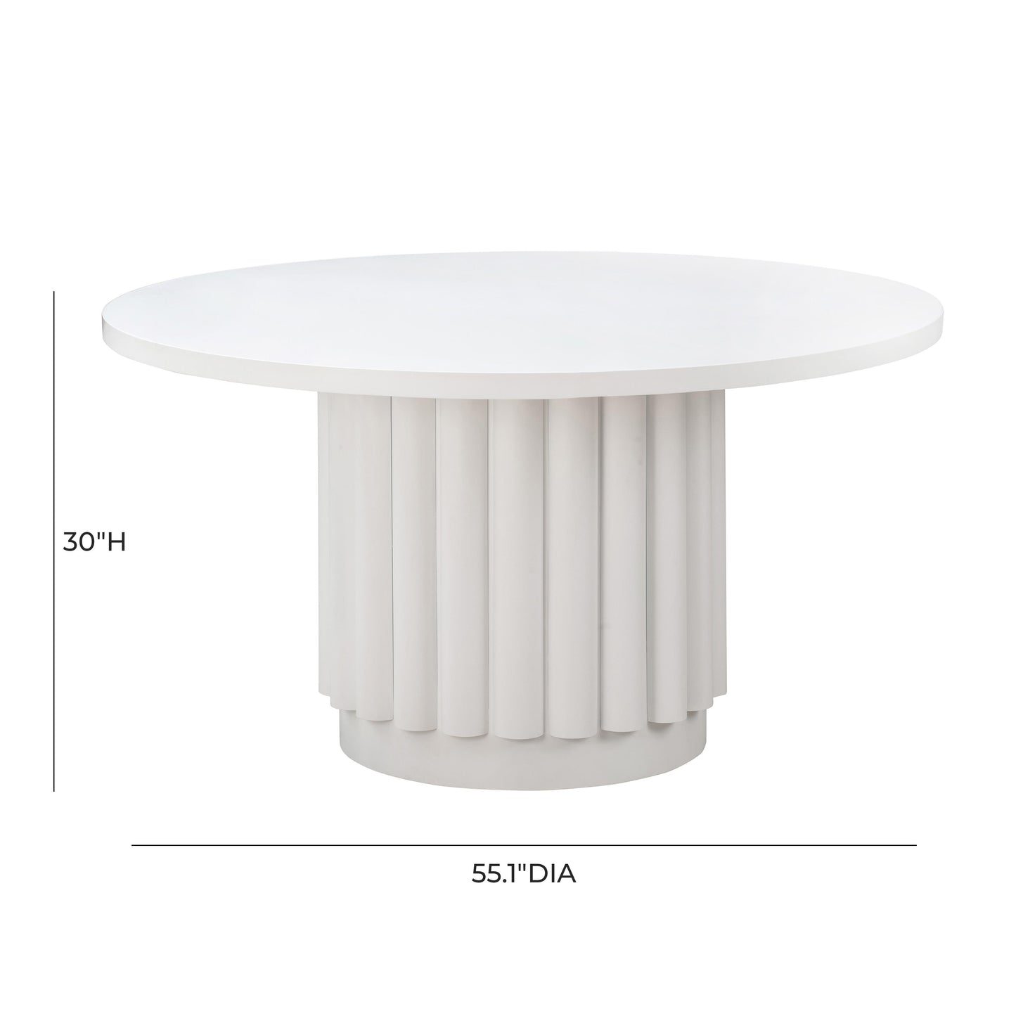 mckenzie 55 inch white round dining table