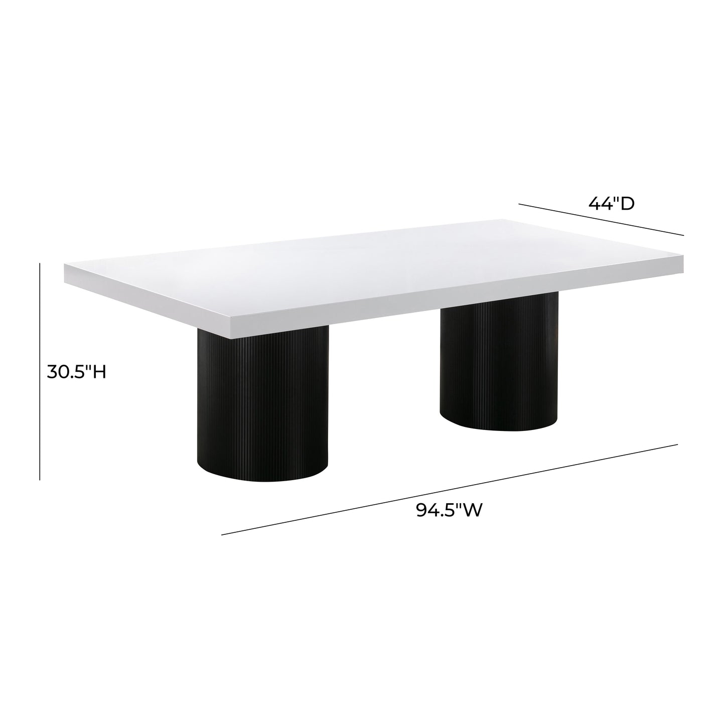 ziva white lacquer dining table