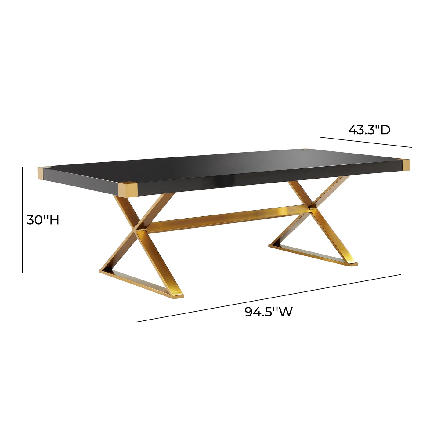 dottie black lacquer dining table