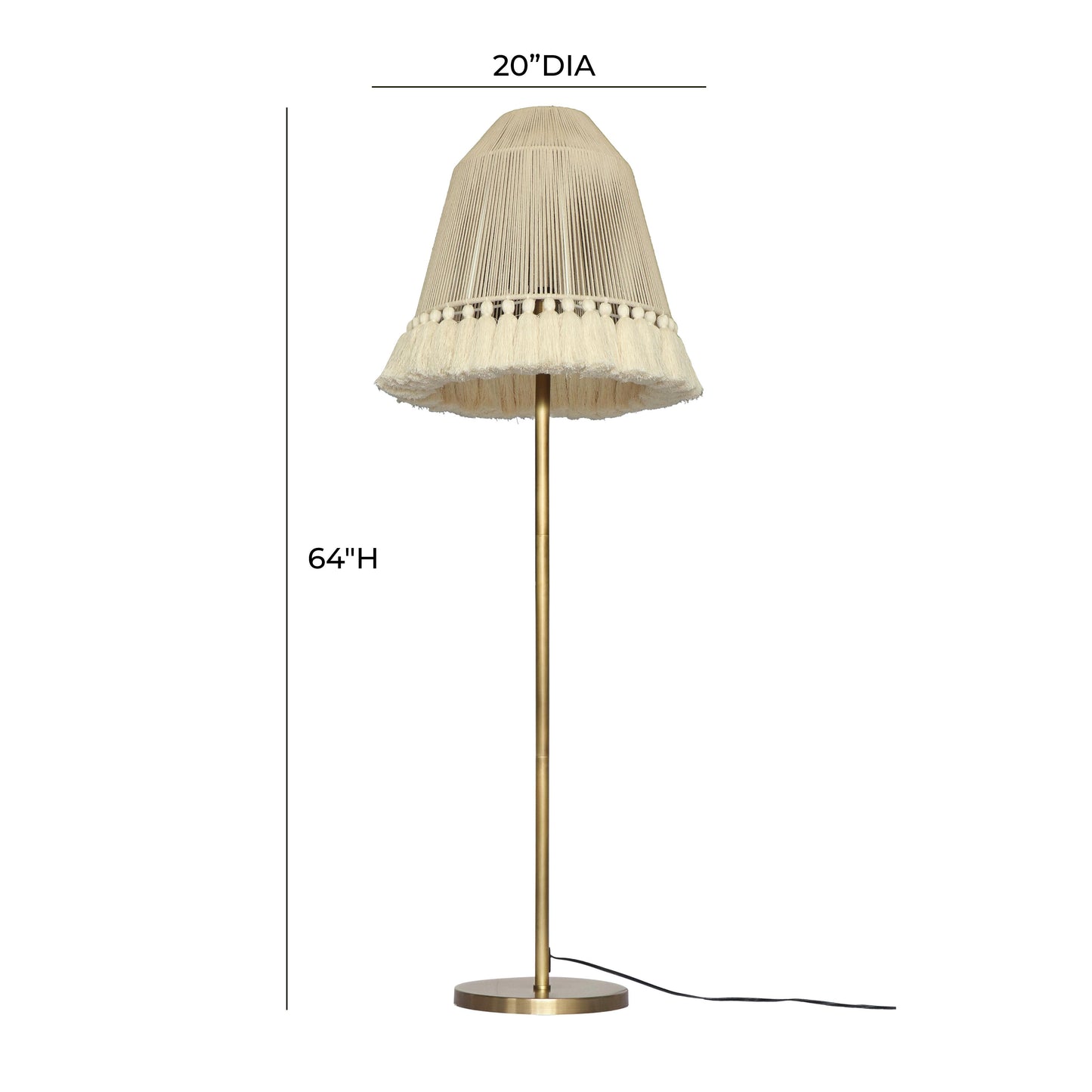 bristol white tall floor lamp