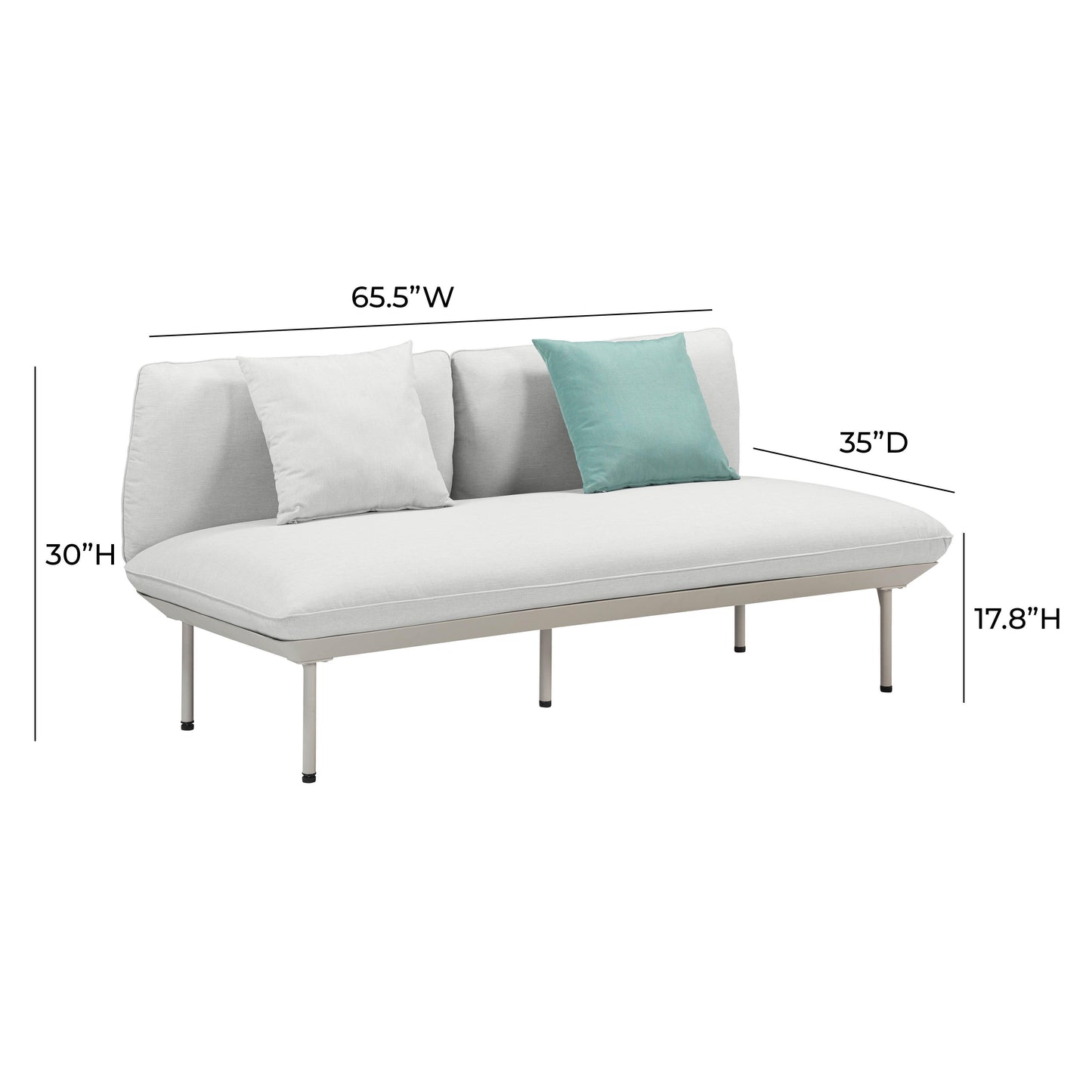 koah light grey outdoor loveseat