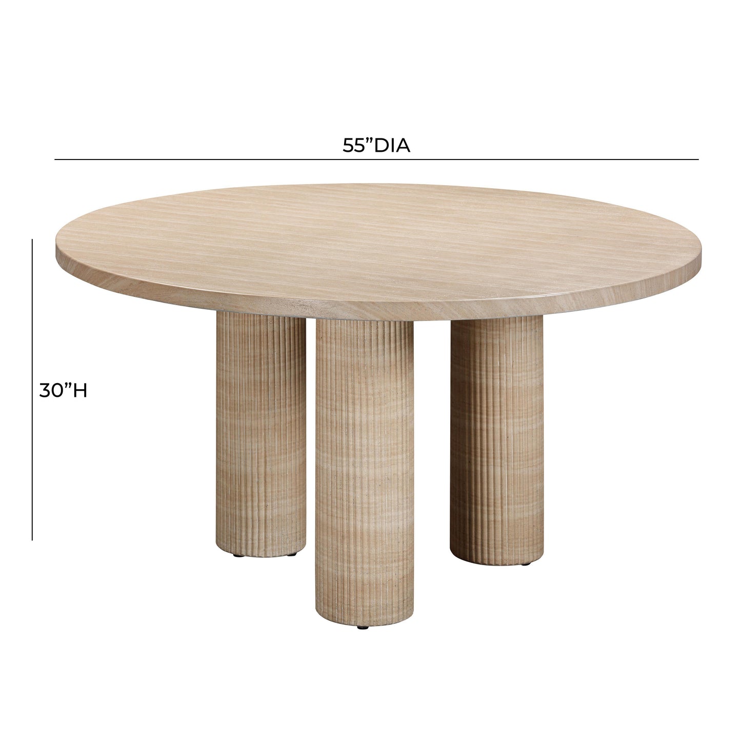 aurora textured faux travertine indoor / outdoor round dining table