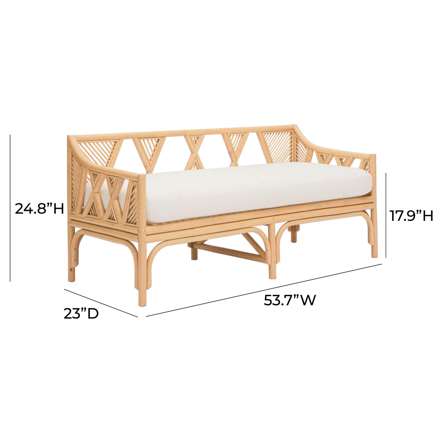 bounce natural rattan bench