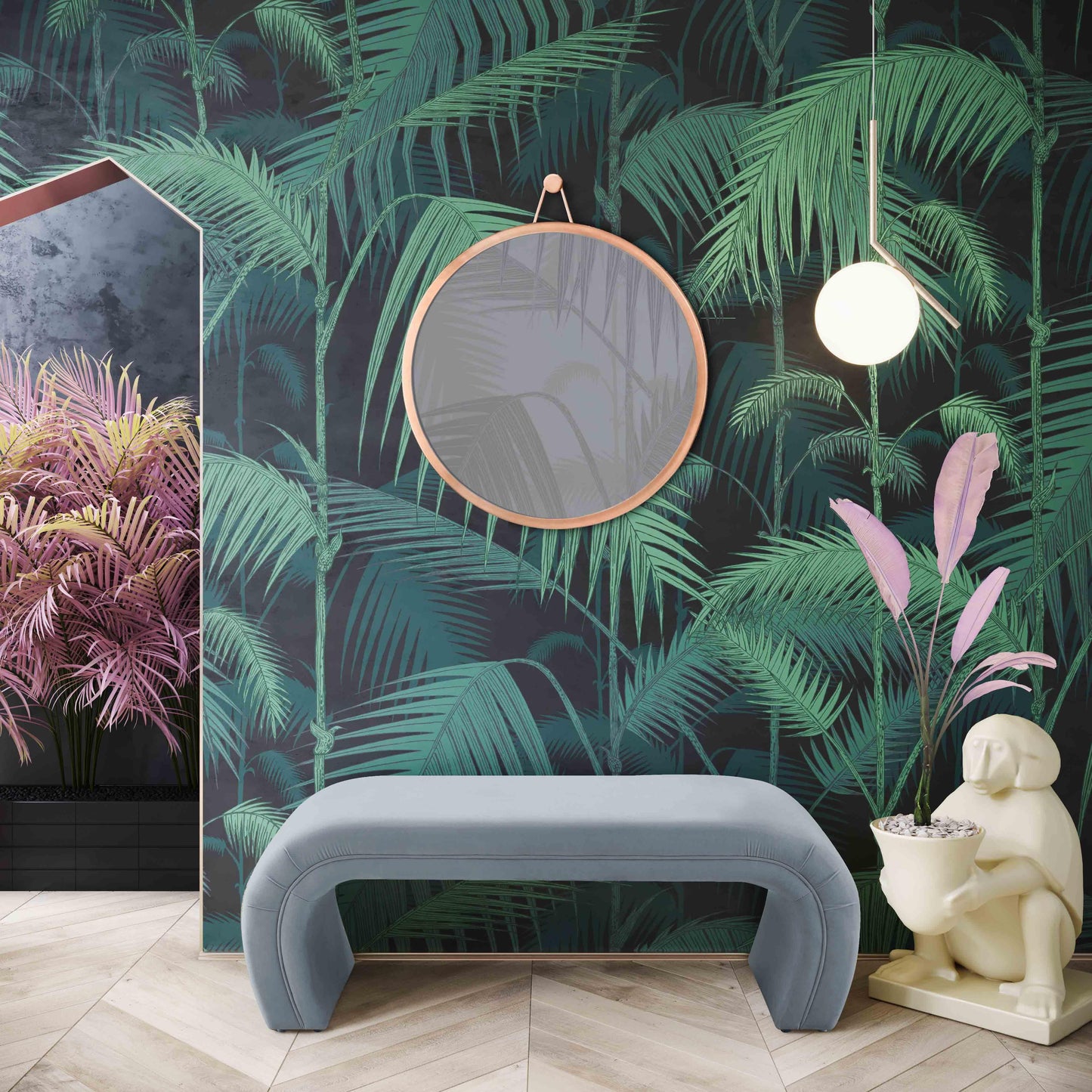 lisa sea blue velvet bench