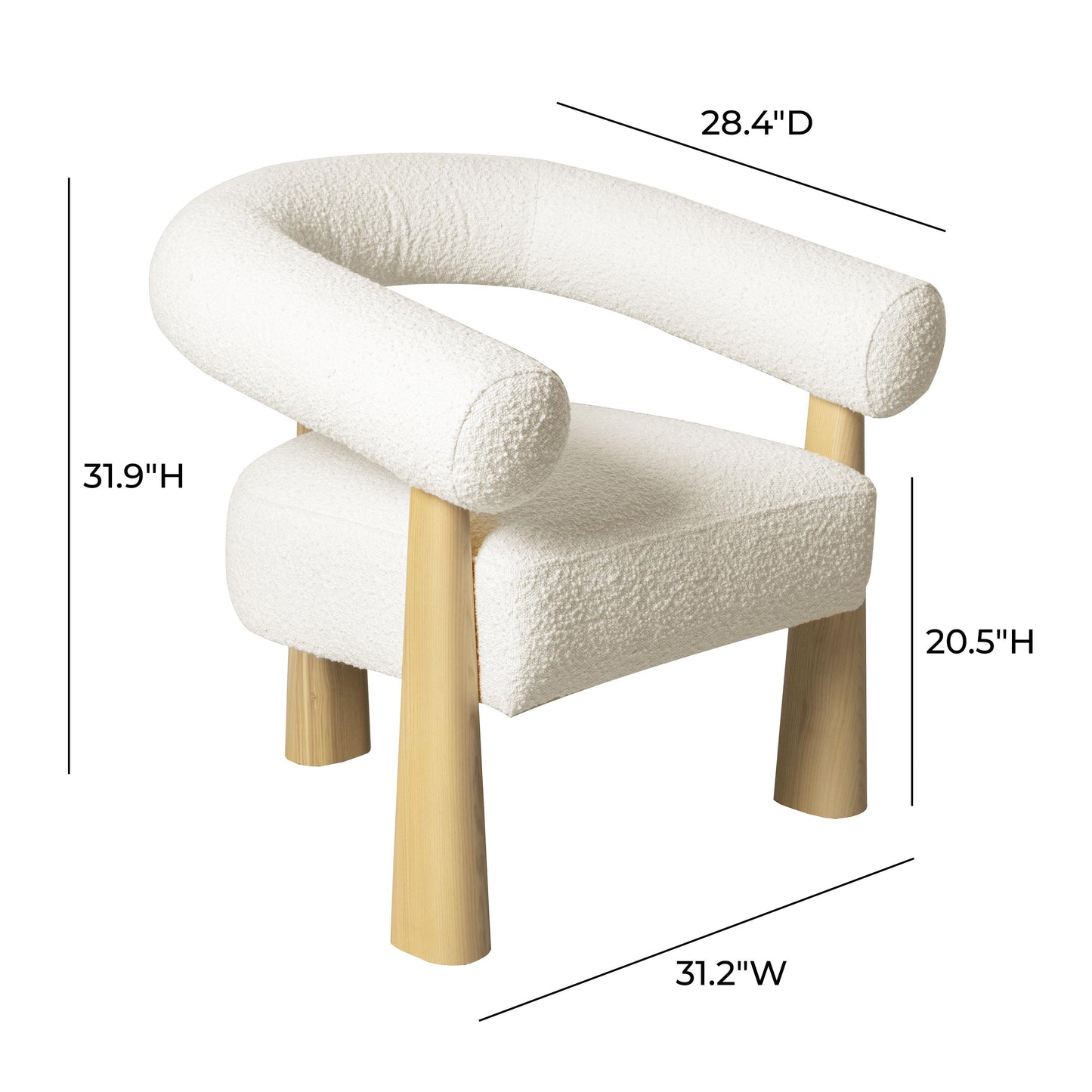 allora cream performance boucle accent chair