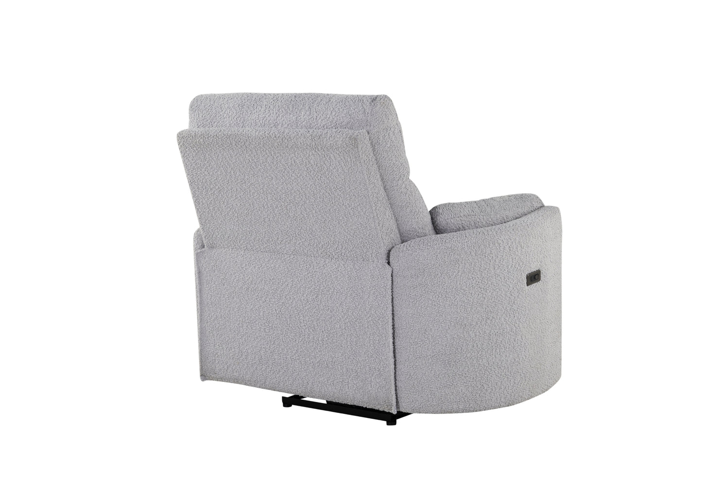 clara fluffy grey power recliner