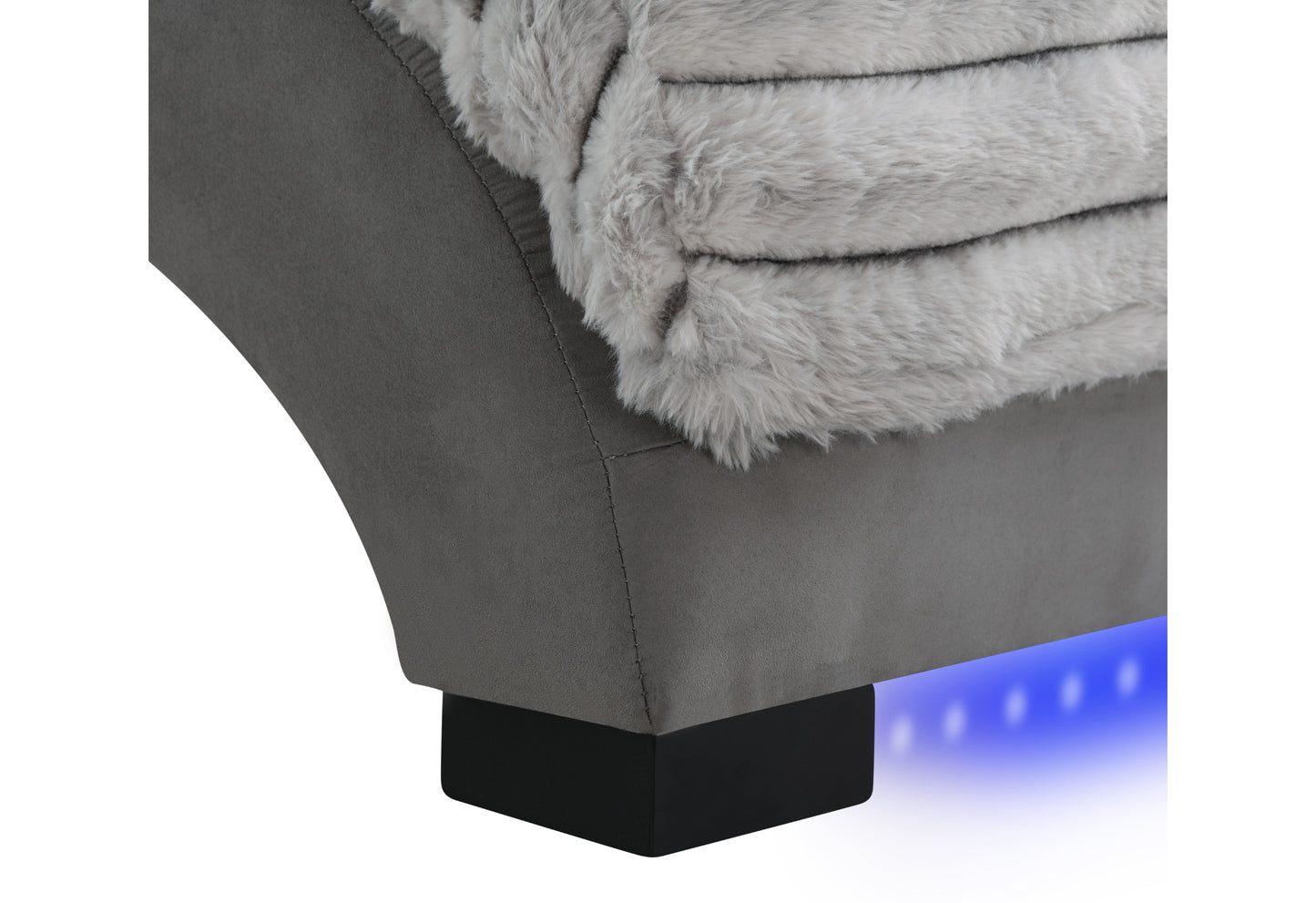 chase nickel/grey grey on grey chaise with led and usb