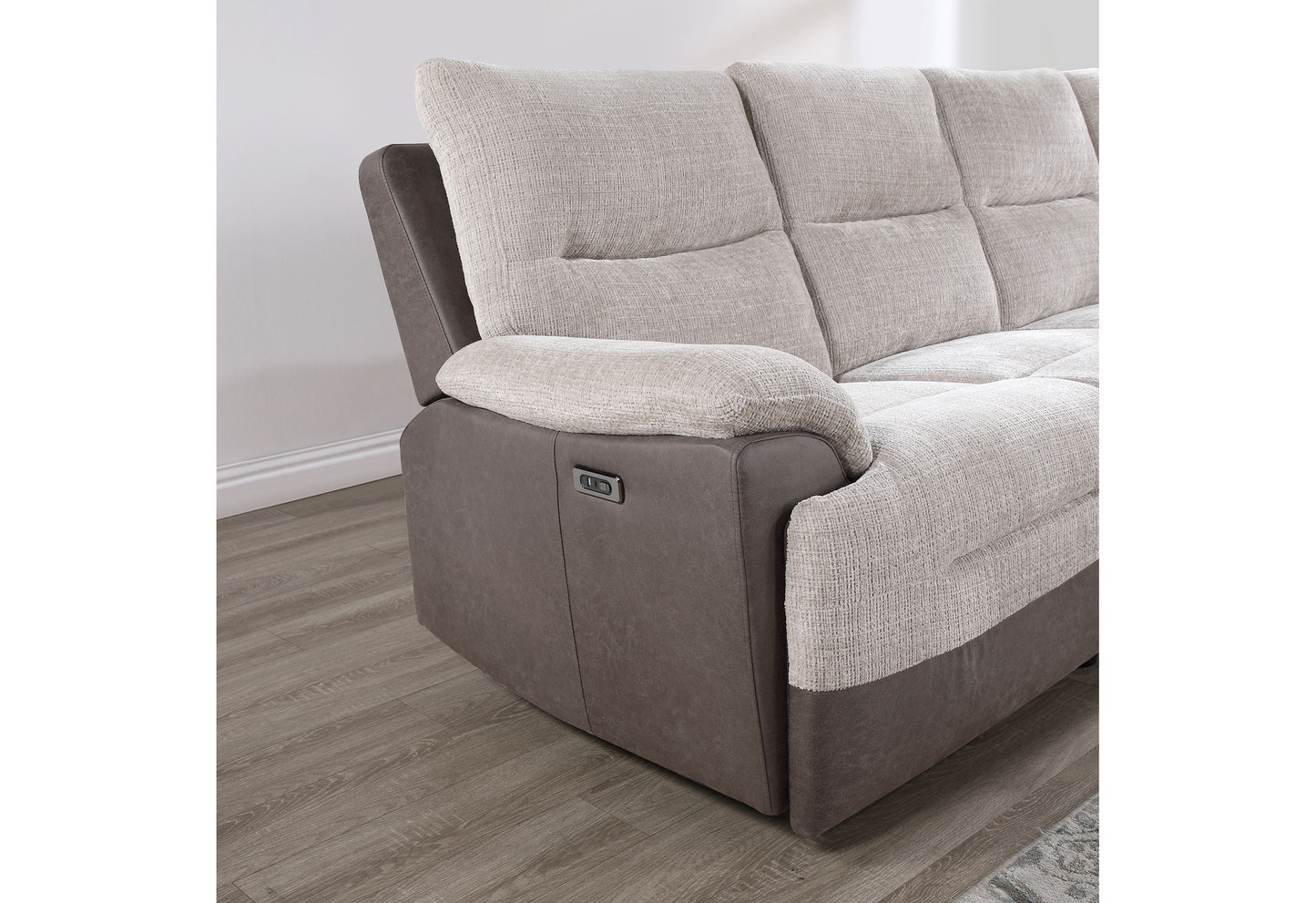 deborah beige/brown sectional with pull out bed and usb