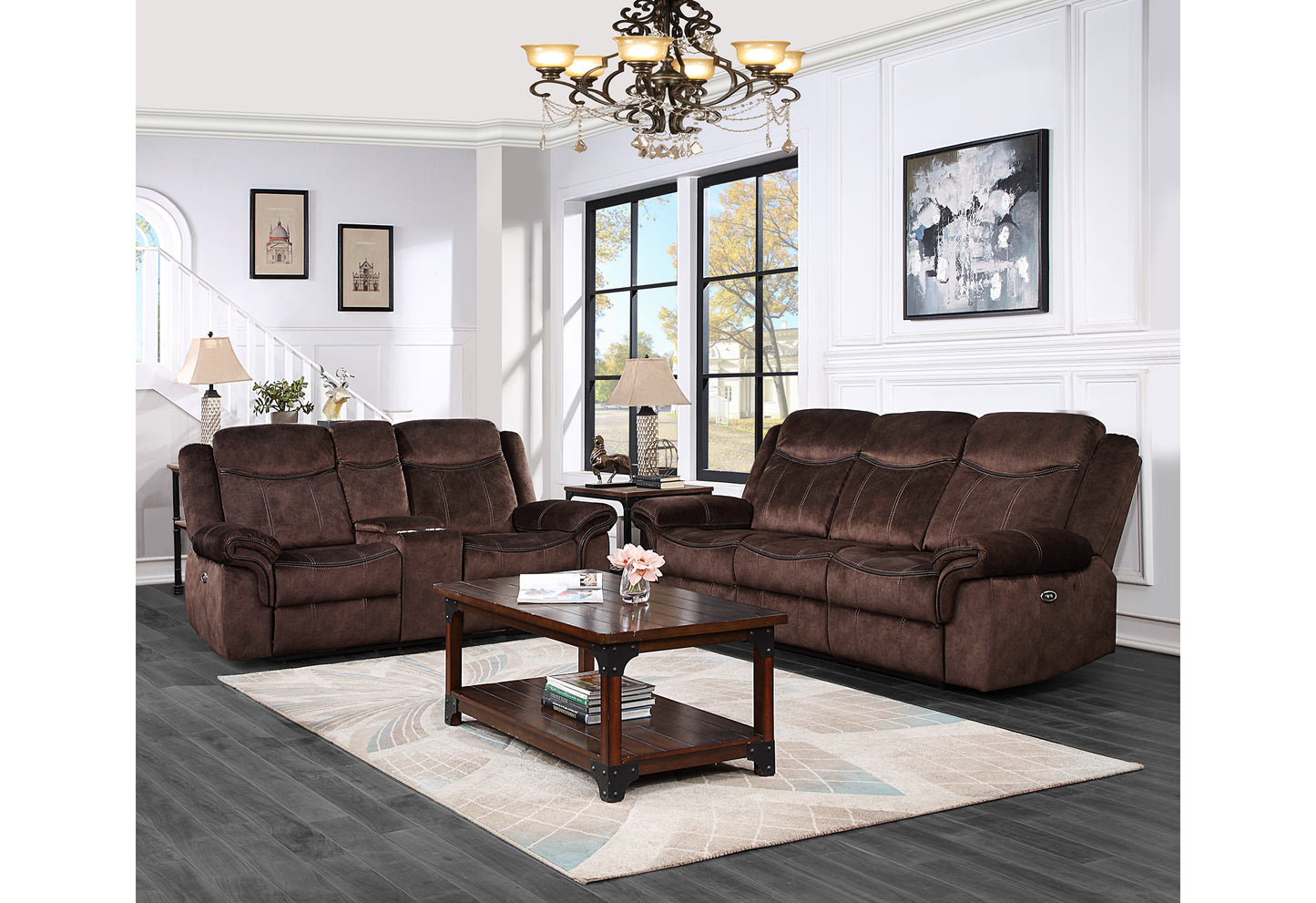 austin coffee power console reclining loveseat with power switch