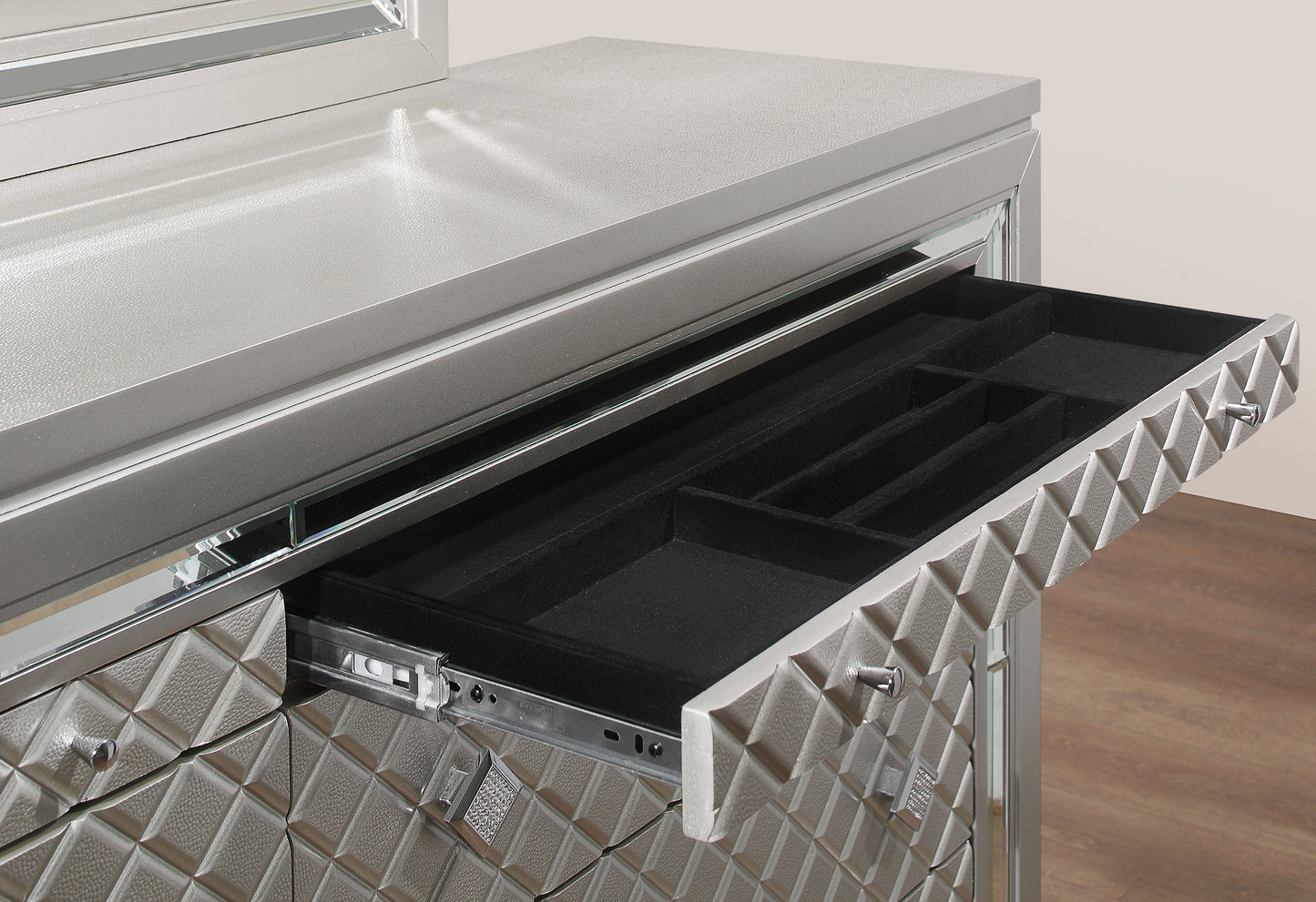 amelia king bed group with led