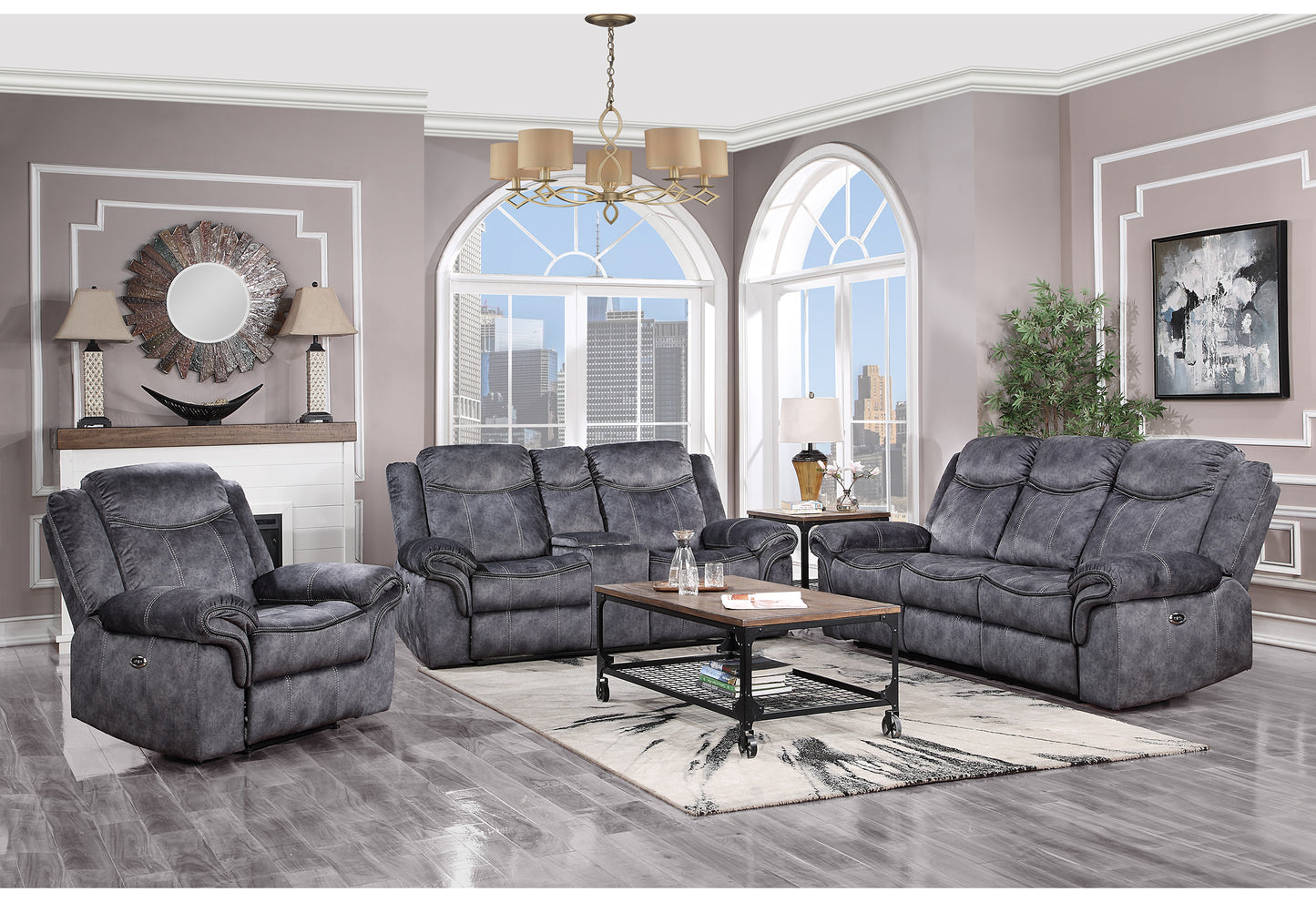 austin granite power console reclining loveseat with power switch