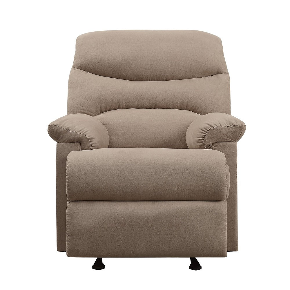 aashi motion glider recliner, light brown microfiber