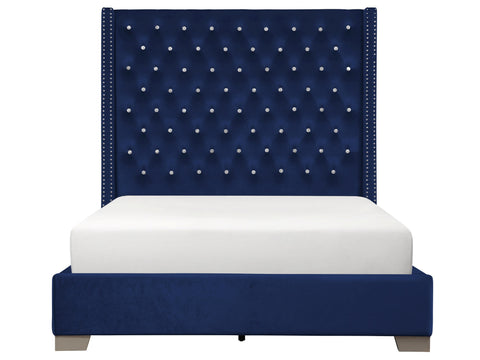 Dorset (2)UPHL VELVET EK BED, BLUE