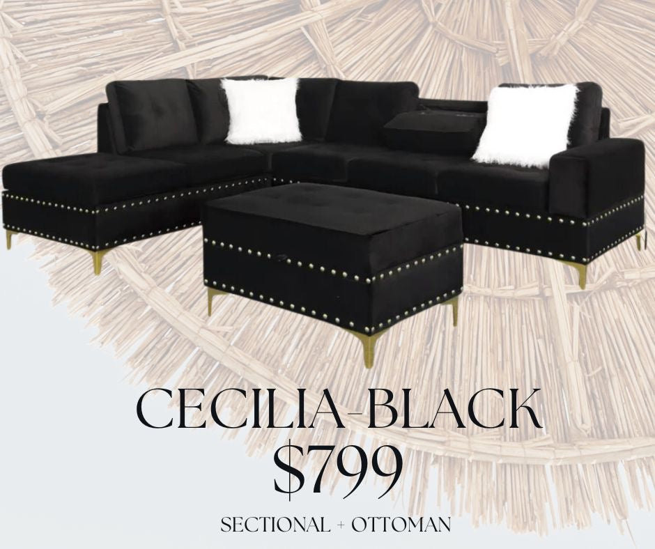 cecilia black sectional