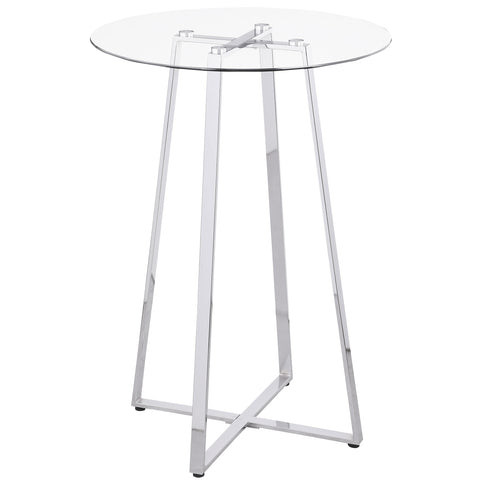 Ranger Round 30-inch Glass Top Bistro Bar Table ChromeChrome