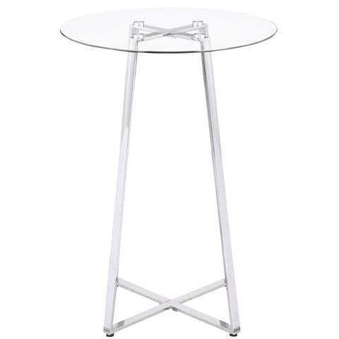 Ranger Round 30-inch Glass Top Bistro Bar Table ChromeChrome