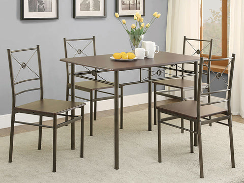 Brookside 5-piece Rectangular Dining Table Set Dark BronzeDark Bronze