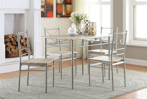 Brookside 5-piece Rectangular Dining Table Set SilverSilver