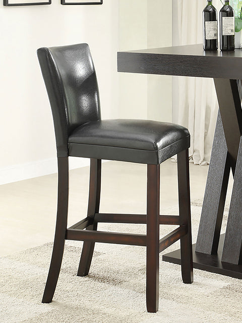 Anya Leatherette Upholstered Bar Chair Black (Set of 2)Black