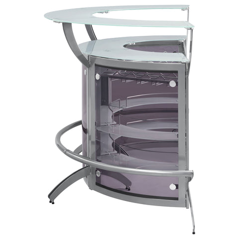 Folsom 3-piece Curved Freestanding Home Bar Cabinet SilverSilver