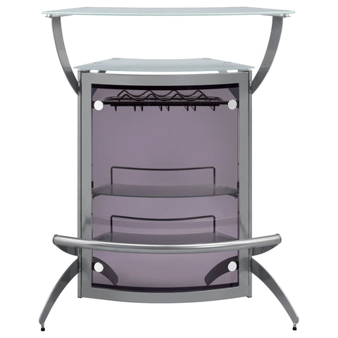 Folsom 2-shelf Curved Freestanding Home Bar Cabinet SilverSilver