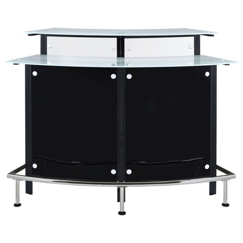 Brandi Curved Glass Top Home Bar Wine Cabinet BlackBlack