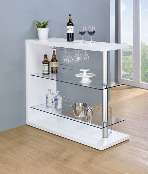Ashbury Rectangular Home Bar Table White High GlossWhite High Gloss