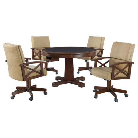 Calla 5-piece 3-in-1 Dining and Game Table Set TobaccoTobacco