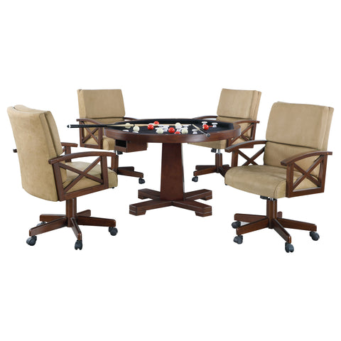 Calla 5-piece 3-in-1 Dining and Game Table Set TobaccoTobacco