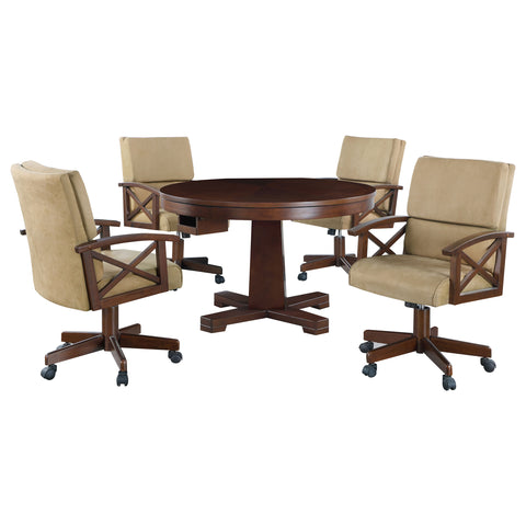 Calla 5-piece 3-in-1 Dining and Game Table Set TobaccoTobacco