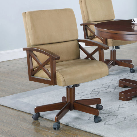 Calla Upholstered Swivel Dining and Game Chair TobaccoTobacco